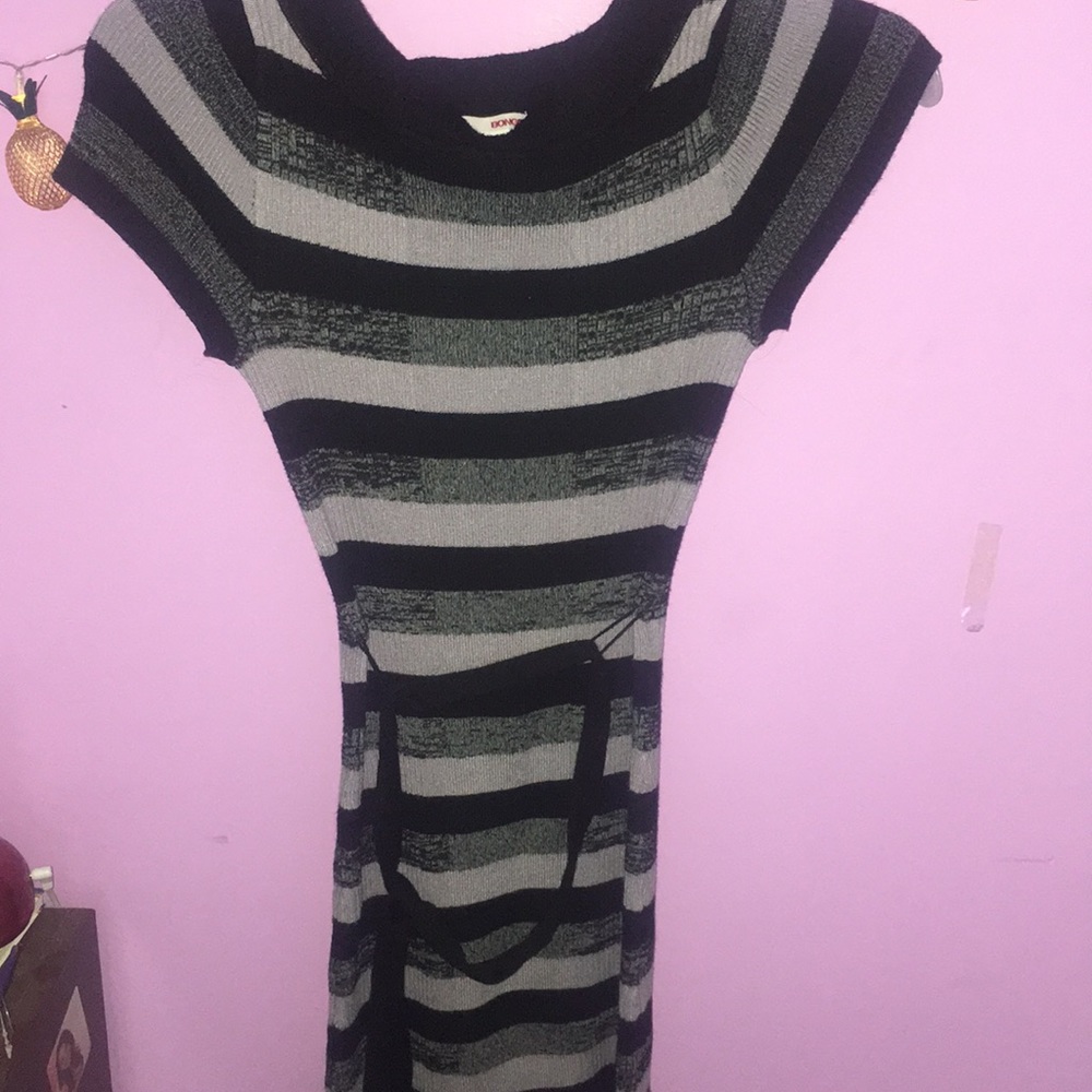 Form Fitting Stripe Sweater Mini Dress